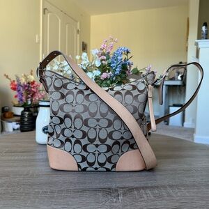 Vintage Coach Signature Jacquard Hobo 6347